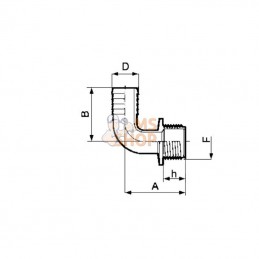 HB20015090; BANJO; Embout 2" mâle NPT x 1 1/2" 90°; pièce detachée