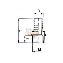 HB150125; BANJO; Embout 1 1/2" mâle NPT x 1 1/4"; pièce detachée