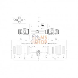 CS0N101CER10R10; BONDIOLI&PAVESI; Arbre de transmission S0 L : 1010mm, Bondioli&Pavesi; pièce detachée