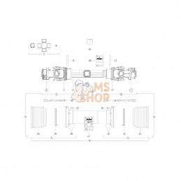 CS9N071CE007007; BONDIOLI&PAVESI; Arbre de transmission S9 L : 710mm, Bondioli&Pavesi; pièce detachée