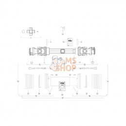 CS6N101CE007007; BONDIOLI&PAVESI; Arbre de transmission S6 L : 1010mm, Bondioli&Pavesi; pièce detachée