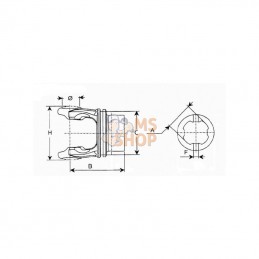 204S76856; BONDIOLI&PAVESI; Mâchoire tube quadrilobe int. S7; pièce detachée