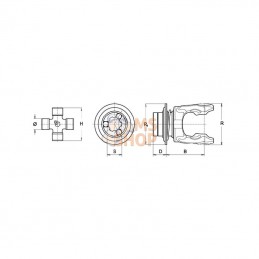 5050C0951; BONDIOLI&PAVESI; Fourche ext. Gr.2 21UNI221; pièce detachée