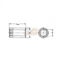 226000312; BONDIOLI&PAVESI; Douille profil. 1-3/8"(6)160mm; pièce detachée