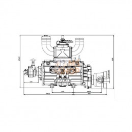 KPSB490MA100; BATTIONI PAGANI; Pompe à vide 540 tr/min 13520 l/min avec lubrification automatique et Ballast B.P.; pièce detaché