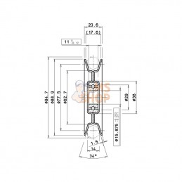 1256015550; CASTELGARDEN; Poulie Ø88,9mm/trou central 15,875mm; pièce detachée