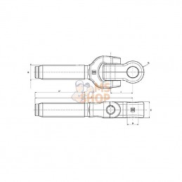 TFS23DX; CBM; Chape articulée filetée; pièce detachée