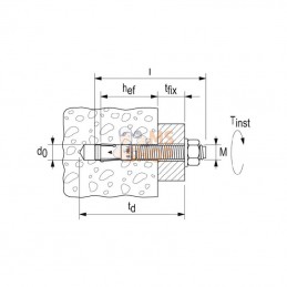 FBN21250; FISCHER; Pivot d'ancr FBN II M12/10 zing; pièce detachée