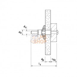 FHM652; FISCHER; Cheville Hollewand HM M6x52; pièce detachée