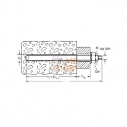 FRGM24300; FISCHER; Tige d'ancrage 24 x 300 Fischer; pièce detachée