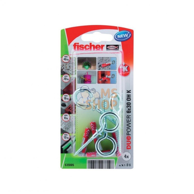 535005; FISCHER; Prise Duopower 6x30 OH K 4 pcs; pièce detachée