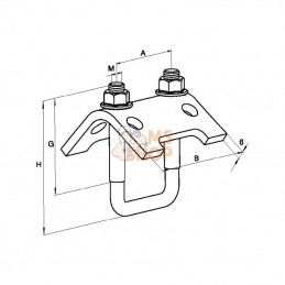 FTKR82; FISCHER; Etrier - U + Support M10 40/60; pièce detachée