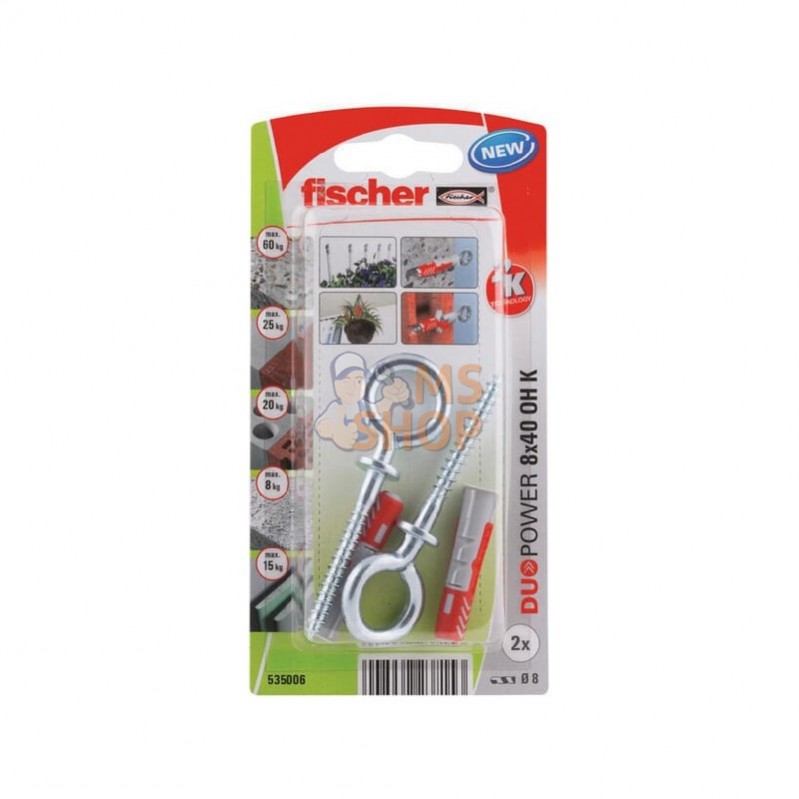 535006; FISCHER; Prise Duopower 8x40 OH K 2 pcs; pièce detachée