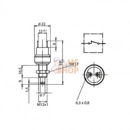 3401400R1; CASE IH; Interrupteur feux stop Case - IH; pièce detachée