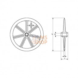 990717; EVERS; Roue Cambridge dentée 530mm; pièce detachée