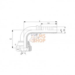 PF13890RVS; DICSA; Raccord à sertir DN13-1/2-BSP-90º inox; pièce detachée