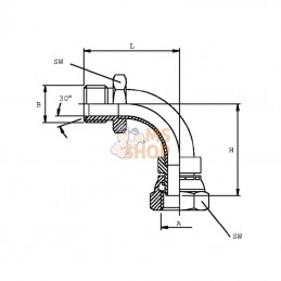 MF9012BRVS; DICSA; Raccord équerre M/W3/4BSP inox; pièce detachée