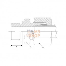 GEV8LM12RVS; DICSA; Raccord à visser mâle 8L M12x1,5 Inox; pièce detachée