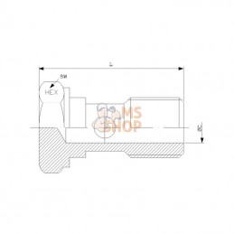 HBM12RVS; DICSA; Boulon banjo M12x1,5; pièce detachée