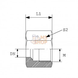 M8LRVS; DICSA; Ecrou M 8 L M14 inox; pièce detachée