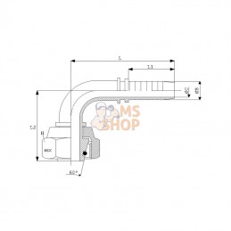 PGLO61490RVS; DICSA; Raccord à sertir DN06-M14x1,5-  8L-90º inox; pièce detachée