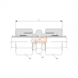 GV25SRVS; DICSA; Raccord droit 25S inox; pièce detachée