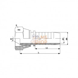 PF2012RVS; DICSA; Raccord à sertir DN20-3/4 BSP inox; pièce detachée