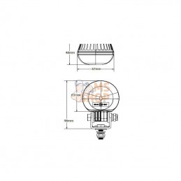 EW2030B; BRITAX; Phare de travail ARC LED 12-80V bleue (utilisation tout-terrain uniquement); pièce detachée