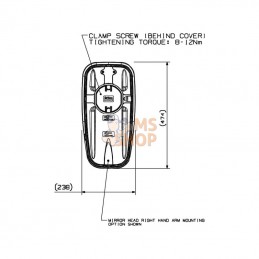 7135014AM; BRITAX; Rétroviseur en 2 parties 12V (droit); pièce detachée