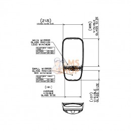 7135014AM; BRITAX; Rétroviseur en 2 parties 12V (droit); pièce detachée