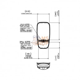 7135013AM; BRITAX; Rétroviseur en 2 parties 12V (gauche); pièce detachée