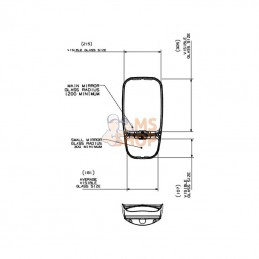 7135023AM; BRITAX; Rétroviseur en 2 parties 12V; pièce detachée