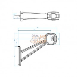 L450220LMV; BRITAX; Feu de gabarit LED 60° vertic; pièce detachée