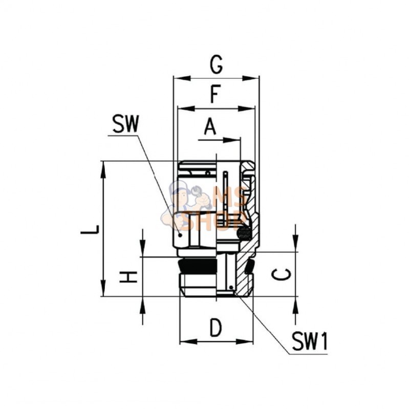 S65101612; CAMOZZI; Accouplement rapide femelle; pièce detachée