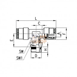 S64301012; CAMOZZI; Raccord enfichable T; pièce detachée