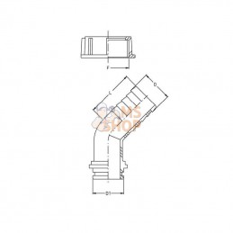 8015300; GEOLINE; Embout 45° 30 mm pour écrou à oreilles 1 1/4"; pièce detachée