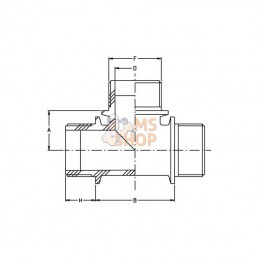 8027351; GEOLINE; Pièce en T 3x 1 1/2" M; pièce detachée