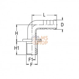 8011151; GEOLINE; Embout 90° 13 mm x 1/2" M; pièce detachée