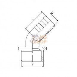 8014352; GEOLINE; Embout 45° 40 mm x 1 1/2" M; pièce detachée