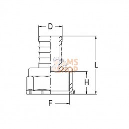 8000352; GEOLINE; Embout 40 mm x 1 1/2" F; pièce detachée