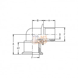 8021151; GEOLINE; Coude 90° 1/2" F/M; pièce detachée