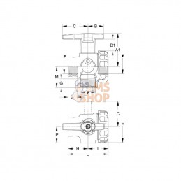 8216407; GEOLINE; Vanne à boisseau sphérique 2" 3 voies; pièce detachée