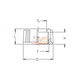 8040401; GEOLINE; Écrou à oreilles 2"; pièce detachée