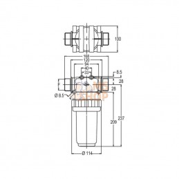 8127000; GEOLINE; Filtre sous pression 1 1/4"M 200 l/min 32 mailles; pièce detachée