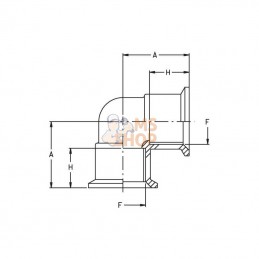 8019351; GEOLINE; Coude 90° 1 1/2" F/F; pièce detachée