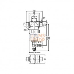 8111001; GEOLINE; Filtre sous pression 1"M 150 l/min 50 mailles; pièce detachée