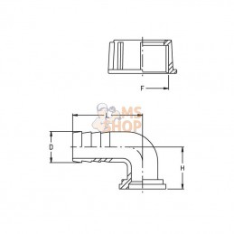 8013201; GEOLINE; Embout 90° 19 mm pour écrou à oreilles 3/4"; pièce detachée