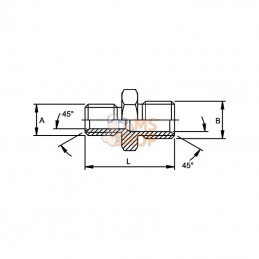 VNBM0416; BURNETT & HILLMAN; Adaptateur M/M 1/4 BSP x M16; pièce detachée