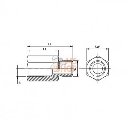 VRBU0814; BURNETT & HILLMAN; Adaptateur de rallonge BSP/UNF 1/2 - 7/8; pièce detachée