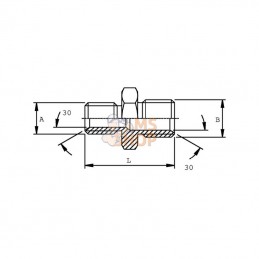 VNB1204; BURNETT & HILLMAN; Adaptateur droit male BSP 3/4 X 1/4; pièce detachée